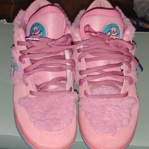 Nike Pink and Blue Sneakers with Suede Material And Grateful Dead Bears